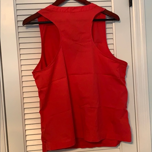 Coral sleeveless top with ruched detail - Picture 4 of 6